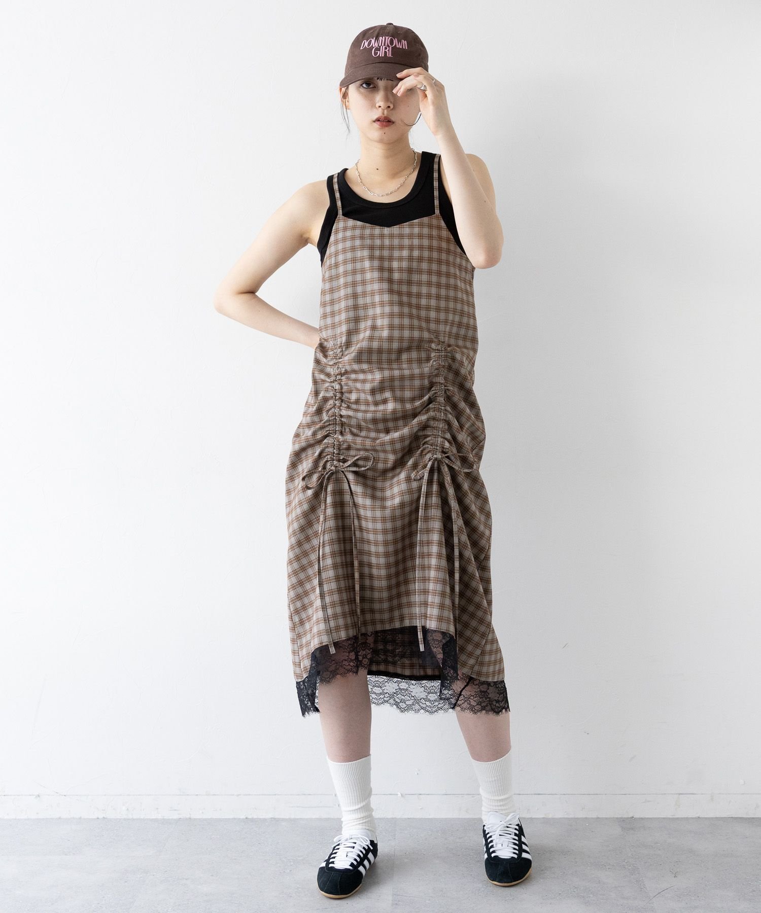 【レイジブルー/RAGEBLUE】の【WOMENS】2WAYギャザーチェックキャミワンピース/セットアップ対応 インテリア・キッズ・メンズ・レディースファッション・服の通販 founy(ファニー) 　ファッション　Fashion　レディースファッション　Fashion for Women　ワンピース　Dresses　キャミソールワンピース　Camisole Dresses　おすすめ　Recommended / Our Picks　インナー　Innerwear　キャミワンピース　Cami Dress, Slip Dress　ジャケット　Jacket, Outerwear　セットアップ　Set-Up, Coordinated Outfit　タンク　Tank Top, Sleeveless Top　フロント　Front, Front Design　ベーシック　Basic, Essential　グレー×ブラウン12|ID: prp329100004602033 ipo3291000000032720570