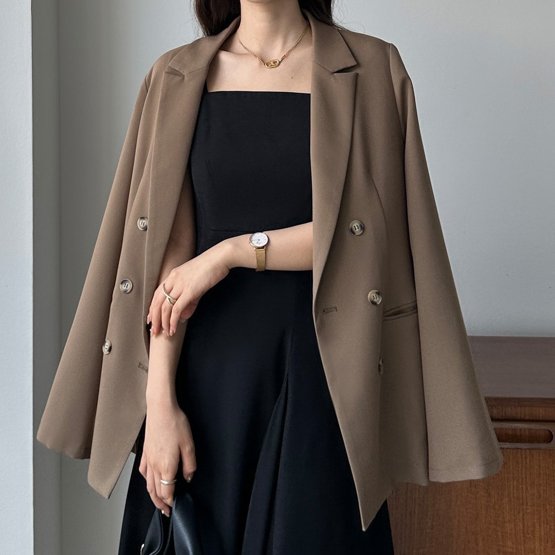 【ジュノア/JUNOAH】のLouere2wayテーラードジャケット インテリア・キッズ・メンズ・レディースファッション・服の通販 founy(ファニー) 　ファッション　Fashion　レディースファッション　Fashion for Women　アウター　Coat / Outerwear Collection　レディースジャケット・軽アウター　Jackets　テーラードジャケット / 通勤・きれいめスタイル　Tailored Jackets & Blazers　チェック　Check, Plaid, Tartan　無地　Plain, Solid Color　ダークベージュ|ID: prp329100004602043 ipo3291000000033624480