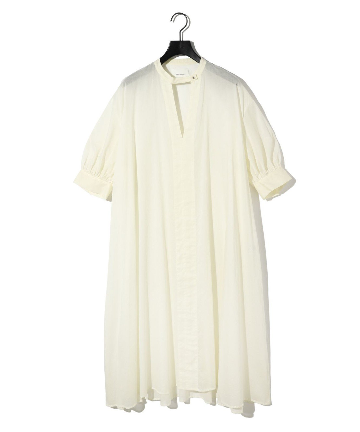 【マーコート/MARcourt】のMIDIUMISOLID for Ladies スタンドカラースキッパーワンピース インテリア・キッズ・メンズ・レディースファッション・服の通販 founy(ファニー) 　ファッション　Fashion　レディースファッション　Fashion for Women　ワンピース　Dresses　サマー　Summer, Summer Style　シアー　Sheer, See-Through　スキッパー　Skipper, Open Collar　スタンド　Stand Collar, Upright Stand　スリーブ　Sleeve, Long Sleeve / Short Sleeve　ポケット　Pocket, Pocket Detail　エレガント 上品　Elegant　無地　Plain, Solid Color　アイボリー|ID: prp329100004602046 ipo3291000000032720696