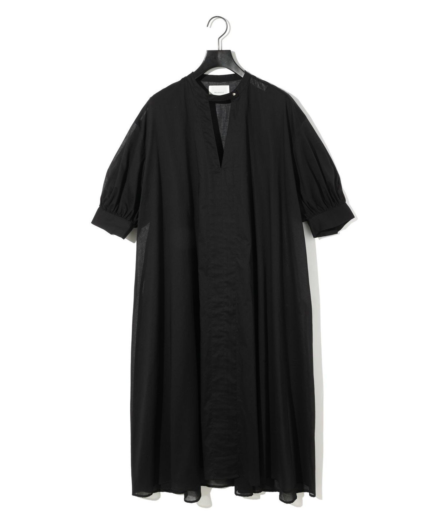 【マーコート/MARcourt】のMIDIUMISOLID for Ladies スタンドカラースキッパーワンピース インテリア・キッズ・メンズ・レディースファッション・服の通販 founy(ファニー) 　ファッション　Fashion　レディースファッション　Fashion for Women　ワンピース　Dresses　サマー　Summer, Summer Style　シアー　Sheer, See-Through　スキッパー　Skipper, Open Collar　スタンド　Stand Collar, Upright Stand　スリーブ　Sleeve, Long Sleeve / Short Sleeve　ポケット　Pocket, Pocket Detail　エレガント 上品　Elegant　無地　Plain, Solid Color　ブラック|ID: prp329100004602046 ipo3291000000032720699