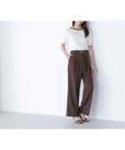 【ナチュラル ビューティー ベーシック/NATURAL BEAUTY BASIC】のメタルバックルベルテッドワイドパンツ ブラウン|ID: prp329100004602047 ipo3291000000032720707