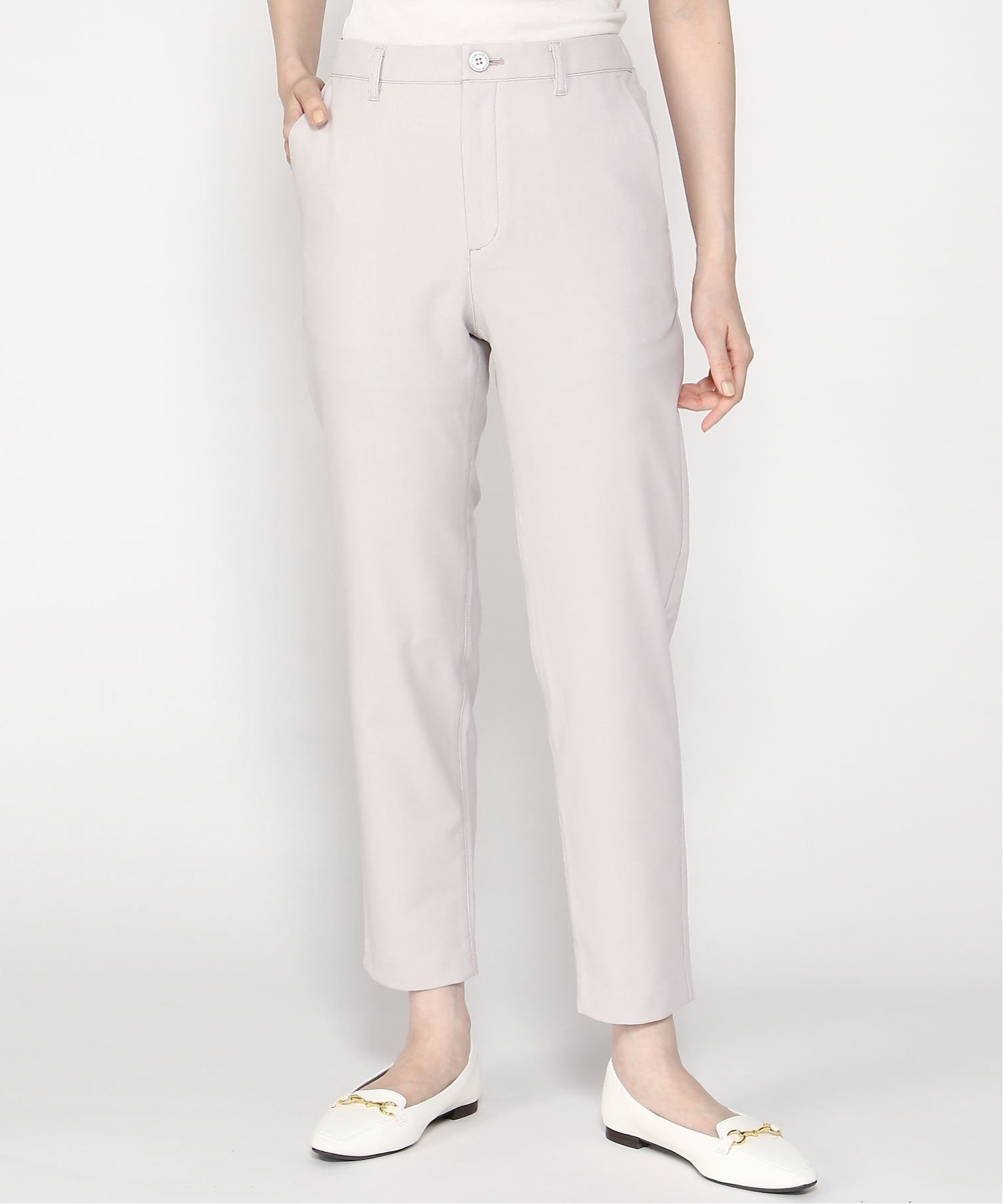 【クロコダイル/CROCODILE】のリネンライク テーパードパンツ インテリア・キッズ・メンズ・レディースファッション・服の通販 founy(ファニー) 　ファッション　Fashion　レディースファッション　Fashion for Women　パンツ　Pants & Trousers　ライトグレー|ID: prp329100004602073 ipo3291000000032720893