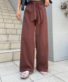 【チャオパニックティピー/CIAOPANIC TYPY】のリネンライクウエストマークリラックスパンツ 人気、トレンドファッション・服の通販 founy(ファニー) ファッション Fashion レディースファッション Fashion for Women パンツ Pants & Trousers ジャケット Jacket, Outerwear ノースリーブ Sleeveless, No-Sleeve リボン Ribbon, Bow リラックス Relax, Relaxed Fit おすすめ Recommended / Our Picks 旅行 Travel thumbnail ブラウン|ID: prp329100004602076 ipo3291000000032720914