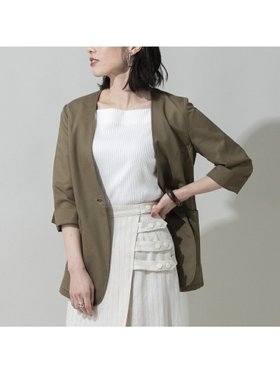 【エウクレイド/EUCLAID】のシアーノーカラージャケット 人気、トレンドファッション・服の通販 founy(ファニー) ファッション Fashion レディースファッション Fashion for Women アウター Coat / Outerwear Collection レディースジャケット・軽アウター Jackets ノーカラージャケット / シンプル上品コーデ Collarless Jackets カーディガン Cardigan, Knitwear サマー Summer, Summer Style ジャケット Jacket, Outerwear ノースリーブ Sleeveless, No-Sleeve バランス Balance, Style Balance フォルム Silhouette, Form おすすめ Recommended / Our Picks |ID:prp329100004602082