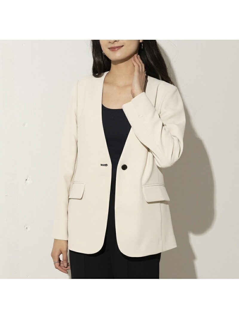【エウクレイド/EUCLAID】のダブルクロスノーカラージャケット インテリア・キッズ・メンズ・レディースファッション・服の通販 founy(ファニー) 　ファッション　Fashion　レディースファッション　Fashion for Women　アウター　Coat / Outerwear Collection　レディースジャケット・軽アウター　Jackets　ノーカラージャケット / シンプル上品コーデ　Collarless Jackets　ジャケット　Jacket, Outerwear　セットアップ　Set-Up, Coordinated Outfit　セレモニー　Ceremony　ダブル　Double, Double-Breasted　オフ|ID: prp329100004602093 ipo3291000000032721110