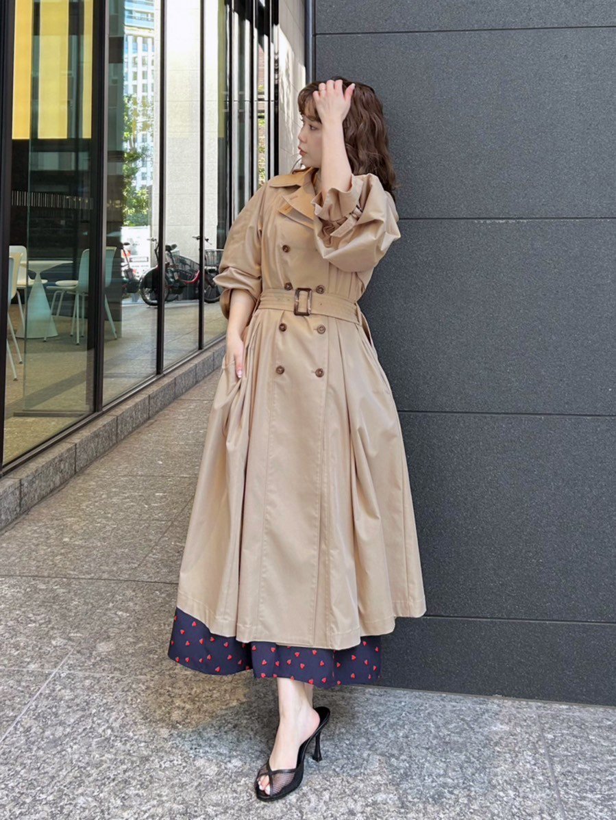 【スナイデル/SNIDEL】のドレストレンチコート インテリア・キッズ・メンズ・レディースファッション・服の通販 founy(ファニー) 　ファッション　Fashion　レディースファッション　Fashion for Women　アウター　Coat / Outerwear Collection　コート・ロングコート・ピーコート　Long Coats, Peacoats & More　トレンチコート / 春秋の定番アウター　Trench Coats　ワンピース　Dresses　フォーマル・パーティードレス・結婚式用ドレス　Elegant & Casual Dresses　トレンド　Trend, Trending Now　ドレス　Dress, One-Piece　リボン　Ribbon, Bow　ロング　Long, Long-Length　BEG[037]|ID: prp329100004602097 ipo3291000000032721144
