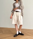 【キャナルジーン/CANAL JEAN】のMAYSEVEN ダブルタックハーフパンツ ホワイト|ID: prp329100004602110 ipo3291000000032721256