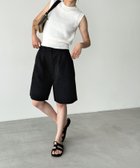 【キャナルジーン/CANAL JEAN】のMAYSEVEN ダブルタックハーフパンツ ブラック|ID: prp329100004602110 ipo3291000000032721257