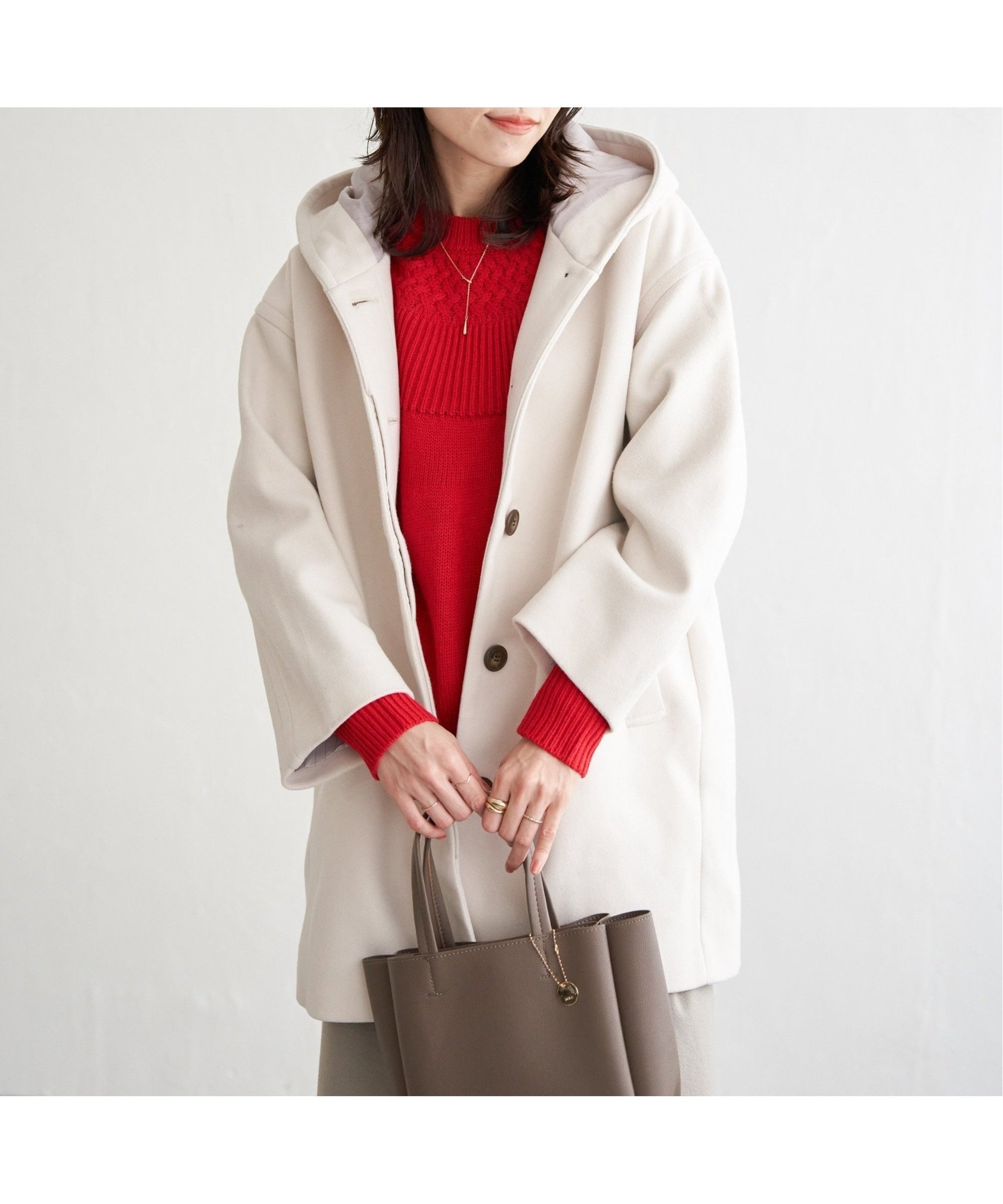 【イッカ/ikka】のRENU メルトンミドル丈フードジャケット インテリア・キッズ・メンズ・レディースファッション・服の通販 founy(ファニー) 　ファッション　Fashion　レディースファッション　Fashion for Women　アウター　Coat / Outerwear Collection　レディースジャケット・軽アウター　Jackets　ジャケット　Jacket, Outerwear　チュニック　Tunic, Long Top　パステル　Pastel, Soft Color　フロント　Front, Front Design　ベーシック　Basic, Essential　ミドル　Middle Length, Mid Height　メルトン　Melton, Heavy Wool　オフホワイト|ID: prp329100004602114 ipo3291000000032721300