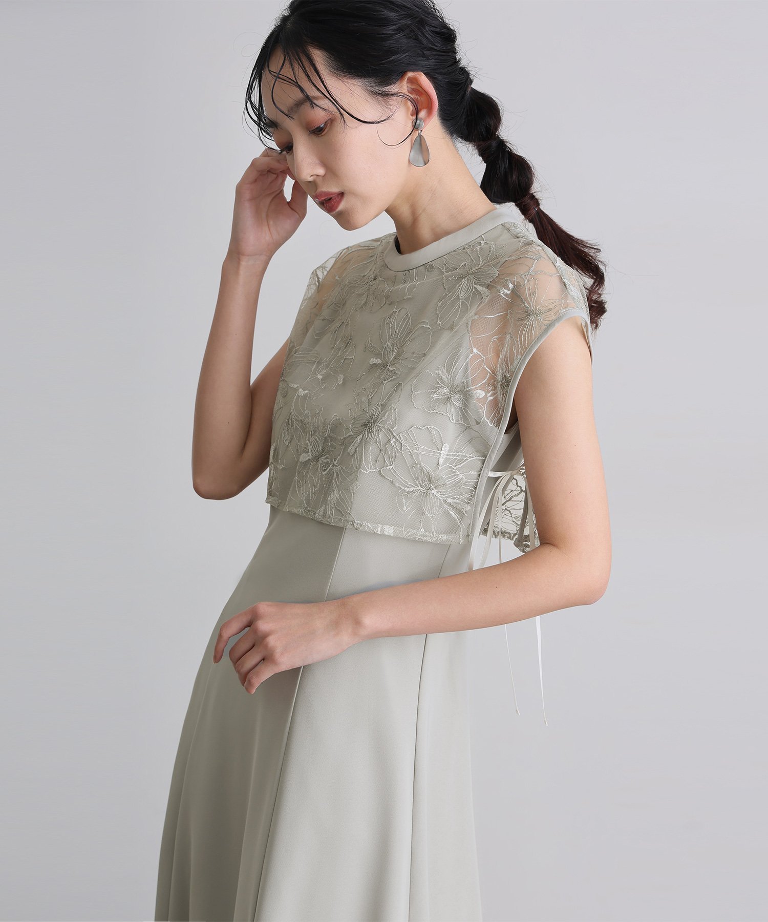 【プールヴー/PourVous】のスパンコールレースドッキング結婚式オケージョンドレス同窓会パーティードレス インテリア・キッズ・メンズ・レディースファッション・服の通販 founy(ファニー) 　ファッション　Fashion　レディースファッション　Fashion for Women　ワンピース　Dresses　フォーマル・パーティードレス・結婚式用ドレス　Elegant & Casual Dresses　おすすめ　Recommended / Our Picks　エレガント 上品　Elegant　スパンコール　Sequins, Sequin Embellishment　セレモニー　Ceremony　ドレス　Dress, One-Piece　フェミニン　Feminine, Girly　フレア　Flare, Flared　リボン　Ribbon, Bow　レース　Lace, Lace Fabric　二次会　After Party　結婚式　Wedding　グリーン|ID: prp329100004602134 ipo3291000000032721555