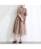 【プールヴー/PourVous】のラメエンブロイダリーシアー結婚式オケージョンドレス同窓会パーティードレス モカ|ID: prp329100004602135 ipo3291000000032721565