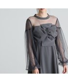 【プールヴー/PourVous】のビスチェ パフスリーブ結婚式オケージョンドレス同窓会パーティードレスお呼ばれ チャコール|ID: prp329100004602145 ipo3291000000032721628