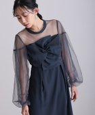 【プールヴー/PourVous】のビスチェ パフスリーブ結婚式オケージョンドレス同窓会パーティードレスお呼ばれ アッシュネイビー|ID: prp329100004602145 ipo3291000000032721630