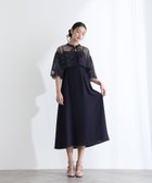 【プールヴー/PourVous】のパール付きチュールボレロ*キャミワンピ結婚式オケージョンドレスパーティードレス ネイビー|ID: prp329100004602150 ipo3291000000032721647