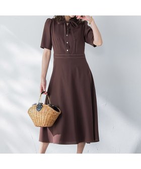 【ビアッジョブルー/Viaggio Blu】の配色ステッチワンピース≪洗濯機で洗える≫ 人気、トレンドファッション・服の通販 founy(ファニー) ファッション Fashion レディースファッション Fashion for Women ワンピース Dresses 洗える Machine Washable ストレッチ Stretch, Stretchy Fabric ツイル Twist, Twisted Detail フェミニン Feminine, Girly 日本製 Made In Japan 夏 Summer エレガント 上品 Elegant |ID:prp329100004602178