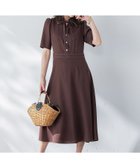 【ビアッジョブルー/Viaggio Blu】の配色ステッチワンピース≪洗濯機で洗える≫ ブラウン|ID: prp329100004602178 ipo3291000000032721835