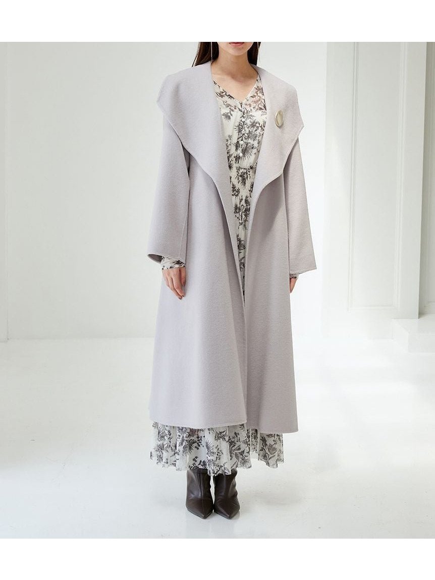 【スナイデル/SNIDEL】のライトリバーコート インテリア・キッズ・メンズ・レディースファッション・服の通販 founy(ファニー) 　ファッション　Fashion　レディースファッション　Fashion for Women　アウター　Coat / Outerwear Collection　コート・ロングコート・ピーコート　Long Coats, Peacoats & More　おすすめ　Recommended / Our Picks　エレガント 上品　Elegant　カーディガン　Cardigan, Knitwear　サークル　Circle, Round Design　ストレート　Straight, Straight Cut　ビッグ　Big, Oversized　ブローチ　Brooch, Pin Brooch　ホリデーシーズン　Holiday Season　ポケット　Pocket, Pocket Detail　マフラー　Scarf, Muffler　ロング　Long, Long-Length　LGRY[005]|ID: prp329100004602186 ipo3291000000032721870
