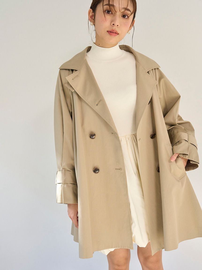 【スナイデル/SNIDEL】のミドルフレアトレンチコート インテリア・キッズ・メンズ・レディースファッション・服の通販 founy(ファニー) 　ファッション　Fashion　レディースファッション　Fashion for Women　アウター　Coat / Outerwear Collection　コート・ロングコート・ピーコート　Long Coats, Peacoats & More　トレンチコート / 春秋の定番アウター　Trench Coats　ウェーブ　Wavy Pattern　クラシカル　Classical, Vintage-Inspired　スタンド　Stand Collar, Upright Stand　ストレート　Straight, Straight Cut　フレア　Flare, Flared　ボトム　Bottoms, Lower Wear　ミドル　Middle Length, Mid Height　おすすめ　Recommended / Our Picks　BEG[037]|ID: prp329100004602188 ipo3291000000032721882