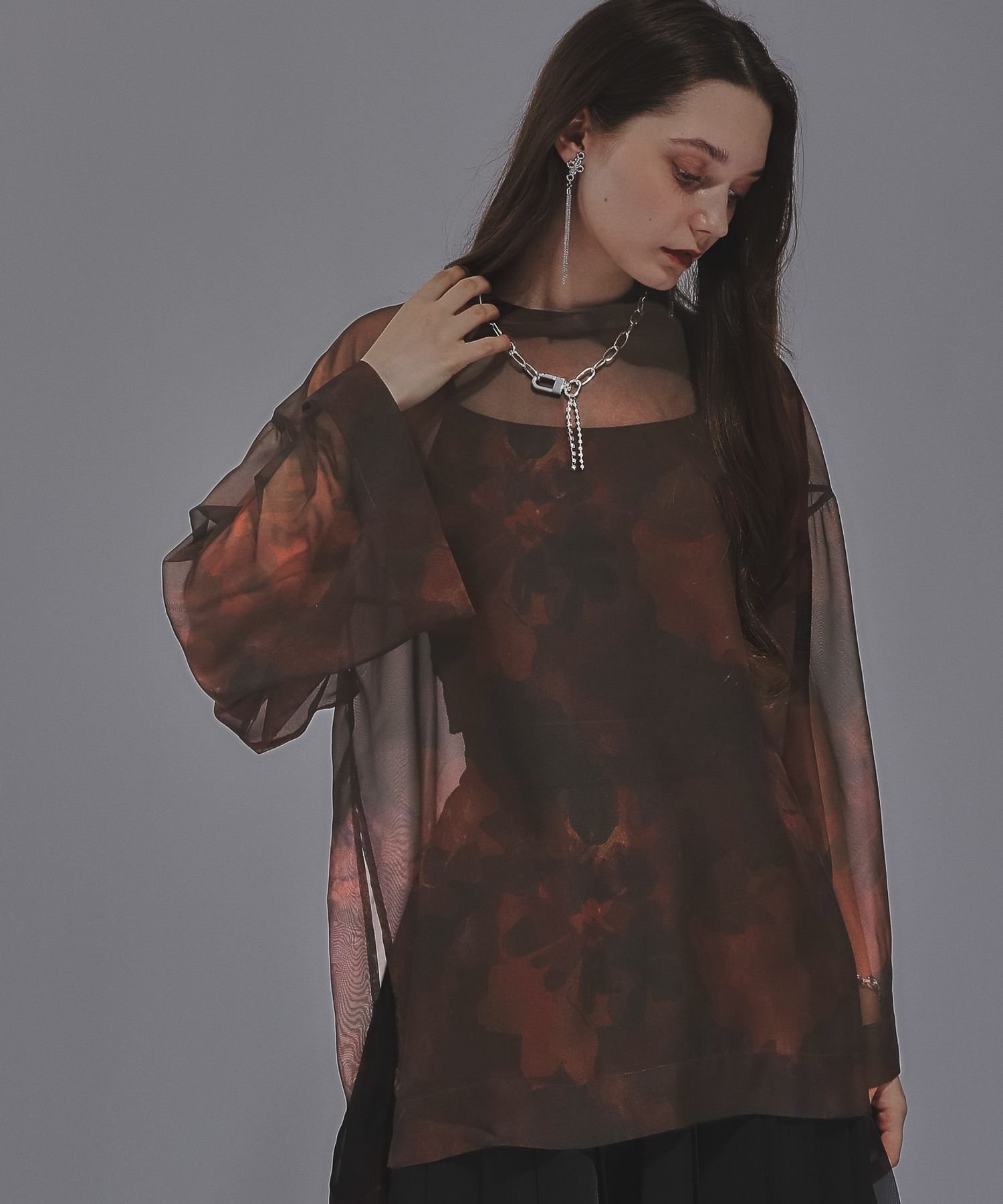 【ハレ/HARE】のガラシアービッグプルオーバー インテリア・キッズ・メンズ・レディースファッション・服の通販 founy(ファニー) 　ファッション　Fashion　レディースファッション　Fashion for Women　トップス・カットソー　Cut & Sew Tops　カジュアルプルオーバー・ニットトップス　Pullovers & Knit Tops / Casual Pullovers　おすすめ　Recommended / Our Picks　インナー　Innerwear　キャミソール　Camisole, Spaghetti Strap Top　グラフィック　Graphic, Graphic Design　シアー　Sheer, See-Through　シンプル　Simple, Minimal　スリーブ　Sleeve, Long Sleeve / Short Sleeve　タンク　Tank Top, Sleeveless Top　チュニック　Tunic, Long Top　ハイネック　High Neck, Mock Neck　バランス　Balance, Style Balance　プリント　Print, Printed Pattern　ボトム　Bottoms, Lower Wear　ワイド　Wide, Wide Fit　エレガント 上品　Elegant　オレンジ48|ID: prp329100004602252 ipo3291000000032722462