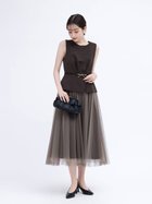 【ヴァン/Vin】のビジューベルトチュールドレス(brown) ダークブラウン|ID: prp329100004602259 ipo3291000000032722549