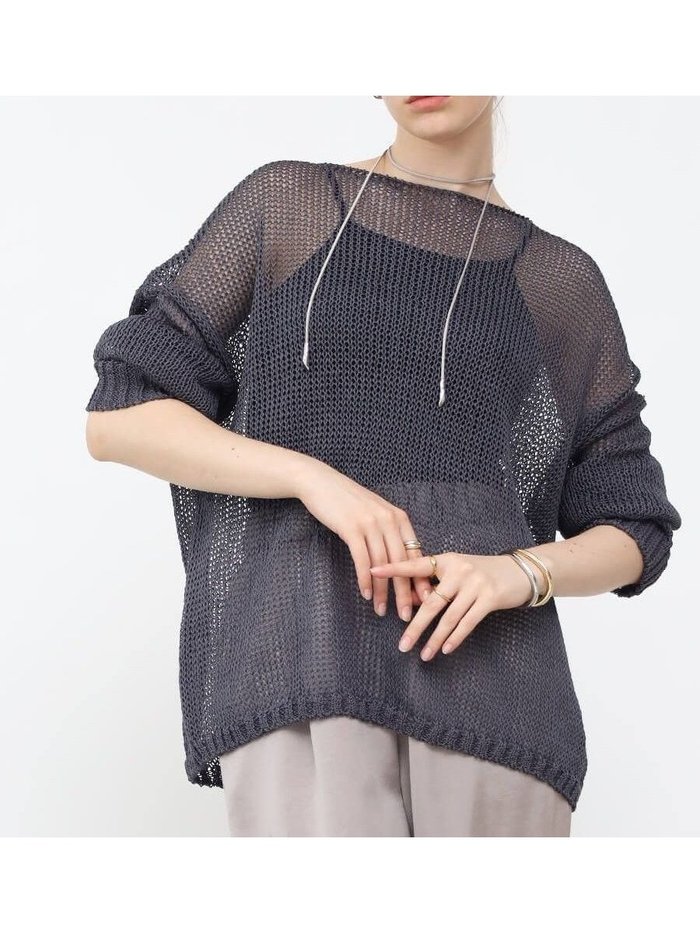 【ラシュッド/LASUD】のコットンメッシュニットプルオーバー インテリア・キッズ・メンズ・レディースファッション・服の通販 founy(ファニー) https://founy.com/ ファッション Fashion レディースファッション Fashion for Women トップス・カットソー Cut & Sew Tops ニット Knit Tops & Sweaters カジュアルプルオーバー・ニットトップス Pullovers & Knit Tops / Casual Pullovers ルーズ Loose, Oversized エレガント 上品 Elegant 吸水 Absorbent, Quick-Dry 畦 Ribbed Knit |ID: prp329100004602281 ipo3291000000032722942