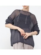 【ラシュッド/LASUD】のコットンメッシュニットプルオーバー チャコールグレー|ID: prp329100004602281 ipo3291000000032722945