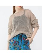 【ラシュッド/LASUD】のコットンメッシュニットプルオーバー ベージュ|ID: prp329100004602281 ipo3291000000032722951