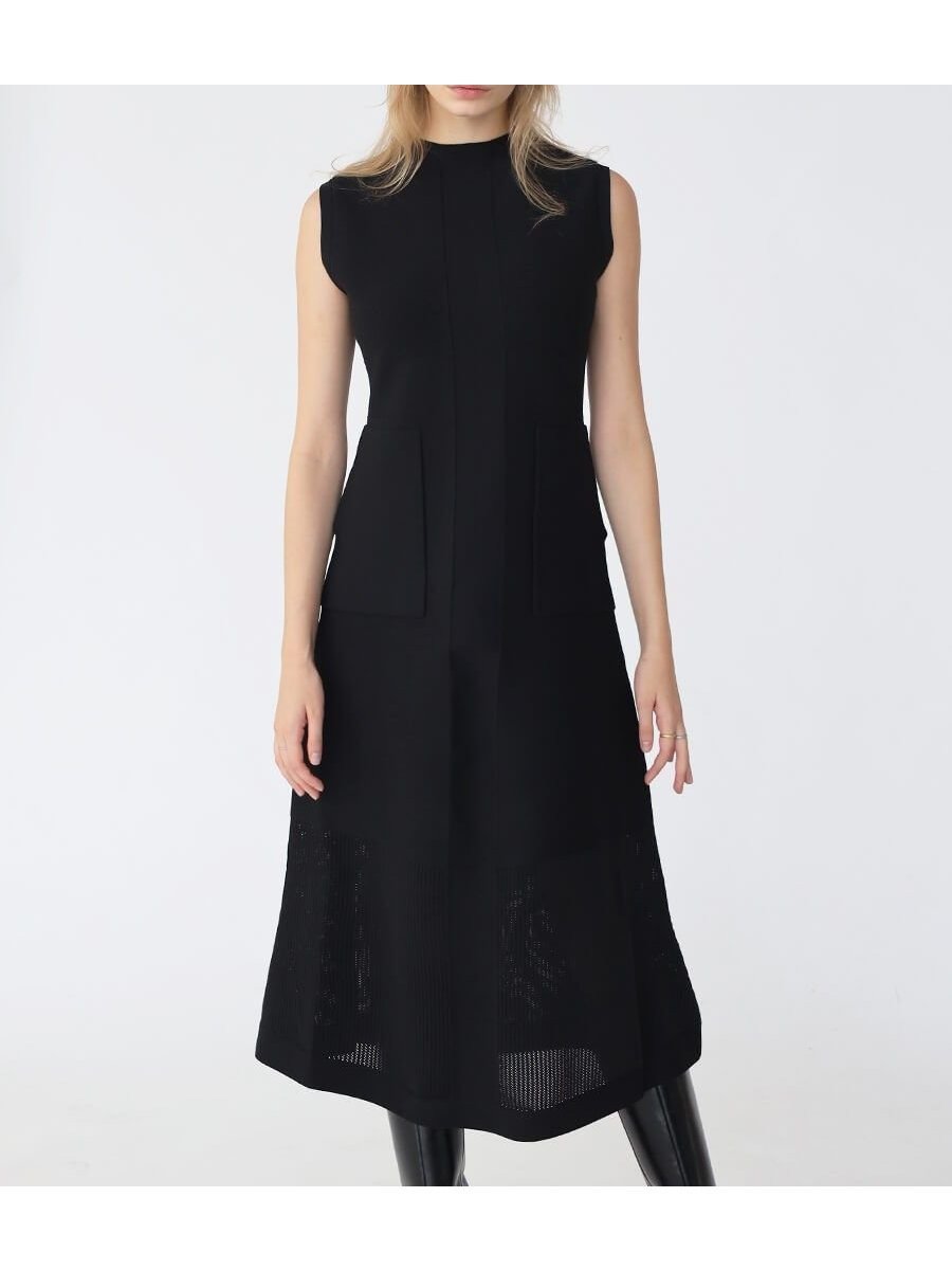 【ラシュッド/LASUD】のパネルニットワンピース 人気、トレンドファッション・服の通販 founy(ファニー) 　ファッション　Fashion　レディースファッション　Fashion for Women　ワンピース　Dresses　ニットワンピース　Knit Dresses　コラボ　Collaboration, Collab　ショルダー　Shoulder, Shoulder Strap　ダブル　Double, Double-Breasted　バランス　Balance, Style Balance　フィット　Fit, Slim Fit　フォルム　Silhouette, Form　エレガント 上品　Elegant　 other-1|ID: prp329100004602294 ipo3291000000032723247