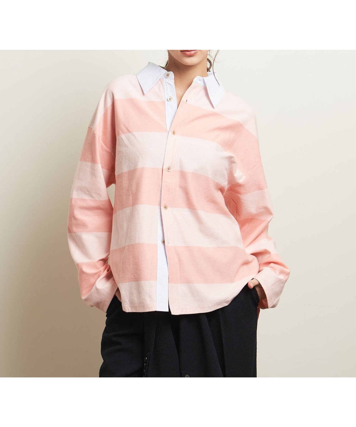 【ビューティ&ユース ユナイテッドアローズ/BEAUTY&YOUTH / UNITED ARROWS】のATTISESSION コットン ビッグ ラグビー シャツ インテリア・キッズ・メンズ・レディースファッション・服の通販 founy(ファニー) 　ファッション　Fashion　レディースファッション　Fashion for Women　トップス・カットソー　Cut & Sew Tops　シャツ・ブラウス・オフィスカジュアル　Elegant Blouses & Button-Ups　カットソー　Cut and Sewn Top　クラシック　Classic, Timeless Style　ストライプ　Stripe, Striped Pattern　スラックス　Slacks, Dress Pants　トレンド　Trend, Trending Now　ビッグ　Big, Oversized　ボトム　Bottoms, Lower Wear　ボーダー　Border, Stripe　ロング　Long, Long-Length　ワイド　Wide, Wide Fit　おすすめ　Recommended / Our Picks　SHERBET|ID: prp329100004602304 ipo3291000000032723337