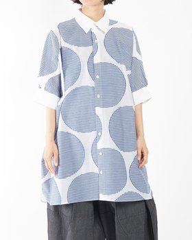 【ゴム/gomme】のドットボーダーJQ スクエアブラウス 人気、トレンドファッション・服の通販 founy(ファニー) ファッション Fashion レディースファッション Fashion for Women トップス・カットソー Cut & Sew Tops シャツ・ブラウス・オフィスカジュアル Elegant Blouses & Button-Ups エレガント 上品 Elegant スクエア Square, Square Shape セットアップ Set-Up, Coordinated Outfit ドット Polka Dot, Dot Pattern ボトム Bottoms, Lower Wear ボーダー Border, Stripe ポケット Pocket, Pocket Detail 羽織 Haori, Light Jacket |ID:prp329100004602305