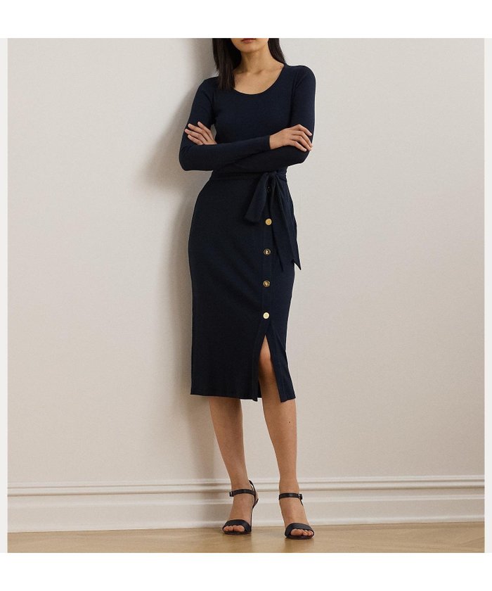 【ラルフローレン/RALPH LAUREN】のベルテッド リブニット ドレス インテリア・キッズ・メンズ・レディースファッション・服の通販 founy(ファニー) https://founy.com/ ファッション Fashion レディースファッション Fashion for Women トップス・カットソー Cut & Sew Tops ニット Knit Tops & Sweaters ワンピース Dresses フォーマル・パーティードレス・結婚式用ドレス Elegant & Casual Dresses スリット Slit, Slit Detail スリム Slim, Slim Fit ドレス Dress, One-Piece フィット Fit, Slim Fit ラウンド Round, Round Neck リブニット Rib Knit, Ribbed Knit ループ Loop, Loop Knit 長袖 Long Sleeve, Full Sleeve |ID: prp329100004602307 ipo3291000000032723406