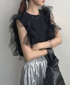 【フューティアランド/futier land】の3wayチュールドッキングプルオーバー 人気、トレンドファッション・服の通販 founy(ファニー) ファッション Fashion レディースファッション Fashion for Women トップス・カットソー Cut & Sew Tops カジュアルプルオーバー・ニットトップス Pullovers & Knit Tops / Casual Pullovers キャミソール Camisole, Spaghetti Strap Top ドッキング Docking, Mixed Material ノースリーブ Sleeveless, No-Sleeve ビスチェ Bustier, Corset Top 夏 Summer thumbnail ブラック|ID: prp329100004602316 ipo3291000000032723645