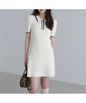 【フリーズマート/FREE'S MART】の配色ラインポロニットワンピース 人気、トレンドファッション・服の通販 founy(ファニー) ファッション Fashion レディースファッション Fashion for Women ワンピース Dresses ニットワンピース Knit Dresses おすすめ Recommended / Our Picks ギャザー Gathered, Ruffled サンダル Sandals, Summer Shoes シェイプ Shape, Slim Fit スリーブ Sleeve, Long Sleeve / Short Sleeve トレンド Trend, Trending Now ポロシャツ Polo Shirt, Collared Tee ミュール Mule, Backless Shoes ロング Long, Long-Length |ID:prp329100004602324