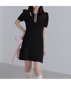 【フリーズマート/FREE'S MART】の配色ラインポロニットワンピース ブラック|ID: prp329100004602324 ipo3291000000032724019