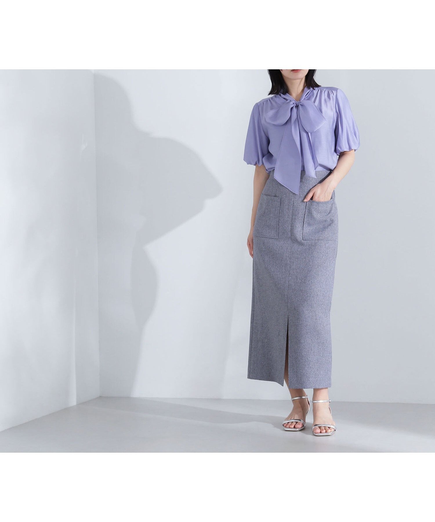 【ナチュラル ビューティー ベーシック/NATURAL BEAUTY BASIC】のアウトポケットナロースカート インテリア・キッズ・メンズ・レディースファッション・服の通販 founy(ファニー) 　ファッション　Fashion　レディースファッション　Fashion for Women　スカート　Skirts　スリット　Slit, Slit Detail　フロント　Front, Front Design　ベーシック　Basic, Essential　ポケット　Pocket, Pocket Detail　ビジネス 仕事 通勤　Business / Work / Commuting　グレー|ID: prp329100004602340 ipo3291000000032724312