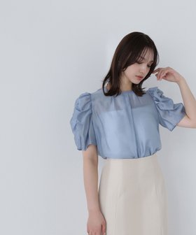 【ナチュラル ビューティー ベーシック/NATURAL BEAUTY BASIC】のギャザースリーブシアーブラウス 人気、トレンドファッション・服の通販 founy(ファニー) ファッション Fashion レディースファッション Fashion for Women トップス・カットソー Cut & Sew Tops シャツ・ブラウス・オフィスカジュアル Elegant Blouses & Button-Ups アシンメトリー Asymmetrical Style シアー Sheer, See-Through フォルム Silhouette, Form ビジネス 仕事 通勤 Business / Work / Commuting 夏 Summer |ID:prp329100004602349