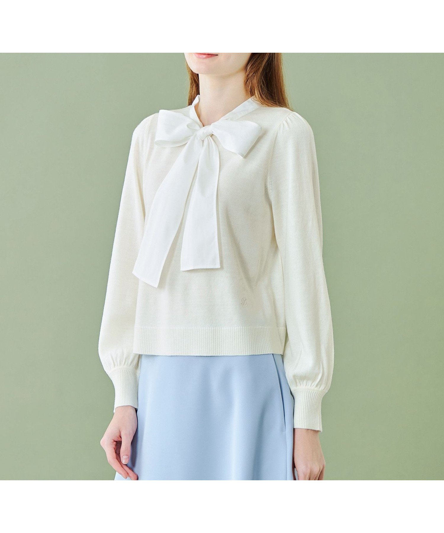 【ブルーレーベル クレストブリッジ/BLUE LABEL CRESTBRIDGE】の【WEB限定】ウールアクリルブレンドリボンニットプルオーバー インテリア・キッズ・メンズ・レディースファッション・服の通販 founy(ファニー) 　ファッション　Fashion　レディースファッション　Fashion for Women　トップス・カットソー　Cut & Sew Tops　ニット　Knit Tops & Sweaters　カジュアルプルオーバー・ニットトップス　Pullovers & Knit Tops / Casual Pullovers　おすすめ　Recommended / Our Picks　ブロード　Broadcloth, Fine Cotton　リボン　Ribbon, Bow　ホワイト|ID: prp329100004602360 ipo3291000000032725076