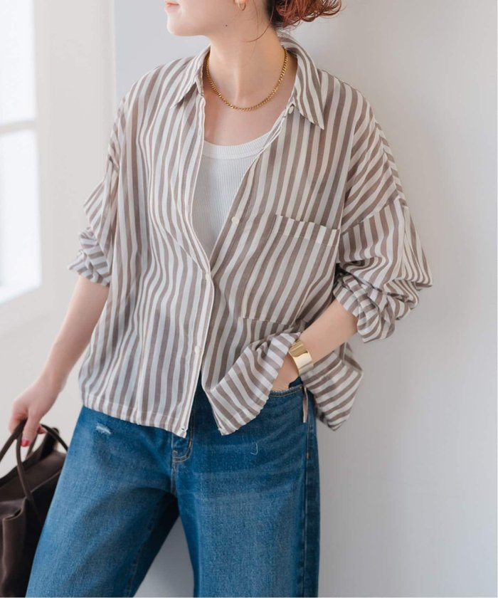 【スピック&スパン/Spick & Span】のコットンボイルストライプショートシャツ インテリア・キッズ・メンズ・レディースファッション・服の通販 founy(ファニー) https://founy.com/ ファッション Fashion レディースファッション Fashion for Women トップス・カットソー Cut & Sew Tops シャツ・ブラウス・オフィスカジュアル Elegant Blouses & Button-Ups おすすめ Recommended / Our Picks インナー Innerwear ストライプ Stripe, Striped Pattern ストレート Straight, Straight Cut 人気 Popular, Best Seller |ID: prp329100004602363 ipo3291000000032725207