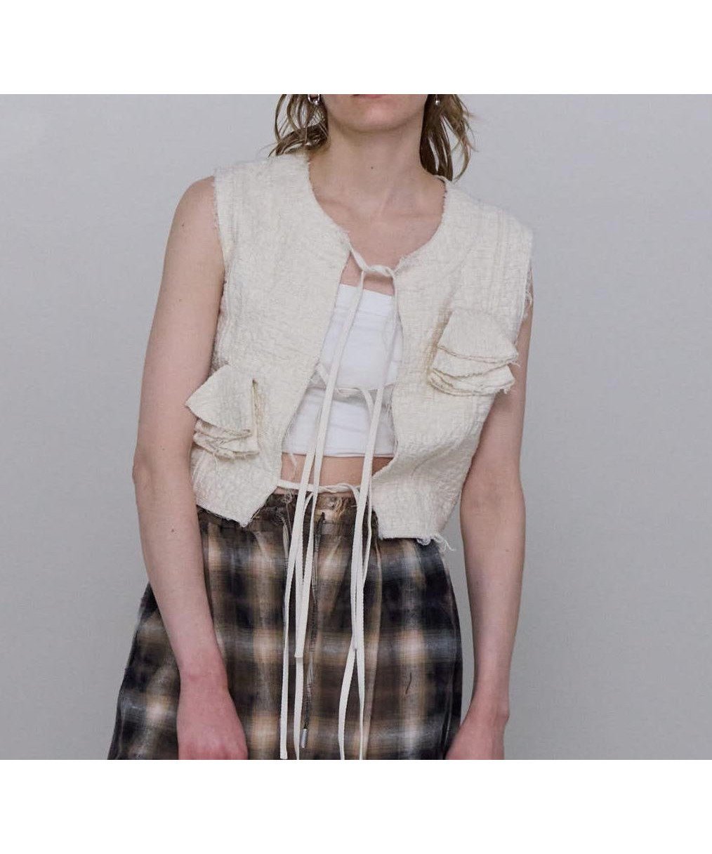 【メゾンスペシャル/MAISON SPECIAL】のFlower Rustic Tops インテリア・キッズ・メンズ・レディースファッション・服の通販 founy(ファニー) 　ファッション　Fashion　レディースファッション　Fashion for Women　トップス・カットソー　Cut & Sew Tops　インナー　Innerwear　コンパクト　Compact, Small Size　ビスチェ　Bustier, Corset Top　フラワー　Flower, Floral　フロント　Front, Front Design　モチーフ　Motif, Design Theme　リボン　Ribbon, Bow　IVR|ID: prp329100004602364 ipo3291000000032725281