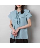 【エムケイ ミッシェルクラン/MK MICHEL KLEIN】のラッフルカラーフリルブラウス/洗える 人気、トレンドファッション・服の通販 founy(ファニー) ファッション Fashion レディースファッション Fashion for Women トップス・カットソー Cut & Sew Tops シャツ・ブラウス・オフィスカジュアル Elegant Blouses & Button-Ups おすすめ Recommended / Our Picks サッカー Seersucker, Summer Fabric バランス Balance, Style Balance フリル Frill, Ruffle ボトム Bottoms, Lower Wear 冬 Winter / This Winter 夏 Summer 春 Spring 洗える Machine Washable 秋 Autumn thumbnail ライトブルー|ID: prp329100004602390 ipo3291000000032725923