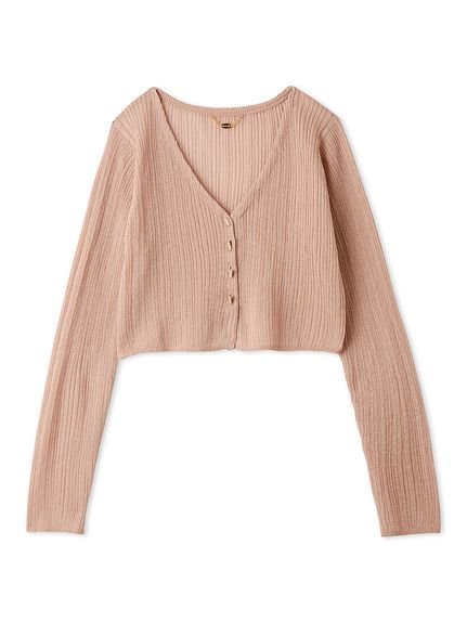 【リリーブラウン/Lily Brown】のシアーニットカーディガン インテリア・キッズ・メンズ・レディースファッション・服の通販 founy(ファニー) 　雑誌掲載アイテム　Magazine Picks & Fashion Features　ファッション雑誌　Fashion Magazines　スウィート　Sweet　ヴィヴィ　ViVi　ファッション　Fashion　レディースファッション　Fashion for Women　トップス・カットソー　Cut & Sew Tops　ニット　Knit Tops & Sweaters　カーディガン・羽織り　Layered Style Cardigans　3月号　March Issue　4月号　April Issue　オレンジ　Orange　クロップド　Cropped, Short Length　シンプル　Simple, Minimal　ランダム　Random, Irregular　エレガント 上品　Elegant　春　Spring　雑誌　Magazine, Fashion Magazine　PNK[066]|ID: prp329100004602393 ipo3291000000032725940
