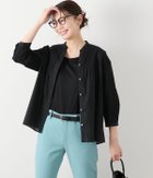 【ニューヨーカー/NEWYORKER】のコットンエンブロイダリーレース 切替え7分袖ブラウス 人気、トレンドファッション・服の通販 founy(ファニー) ファッション Fashion レディースファッション Fashion for Women トップス・カットソー Cut & Sew Tops シャツ・ブラウス・オフィスカジュアル Elegant Blouses & Button-Ups 春 Spring ギャザー Gathered, Ruffled 無地 Plain, Solid Color ヨーク Yoke, Yoke Design レース Lace, Lace Fabric ワーク Workwear, Utility Style S/S・春夏 SS, Spring/Summer, Warm Season おすすめ Recommended / Our Picks 夏 Summer thumbnail ブラック|ID: prp329100004602399 ipo3291000000032725981