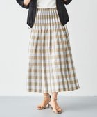 【ルクールブラン/le.coeur blanc】のチェック×ストライプシャーリングスカート ベージュ柄|ID: prp329100004602405 ipo3291000000032726109