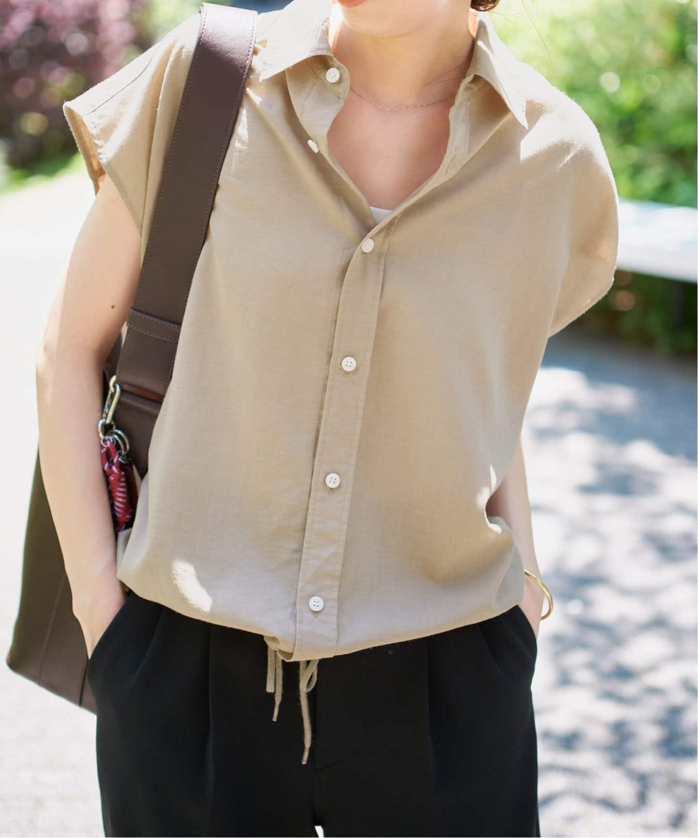 【スピック&スパン/Spick & Span】のソフトブロードフレンチヘムギャザーシャツ インテリア・キッズ・メンズ・レディースファッション・服の通販 founy(ファニー) 　ファッション　Fashion　レディースファッション　Fashion for Women　トップス・カットソー　Cut & Sew Tops　シャツ・ブラウス・オフィスカジュアル　Elegant Blouses & Button-Ups　ブロード　Broadcloth, Fine Cotton　人気　Popular, Best Seller　ベージュ|ID: prp329100004602406 ipo3291000000032726144
