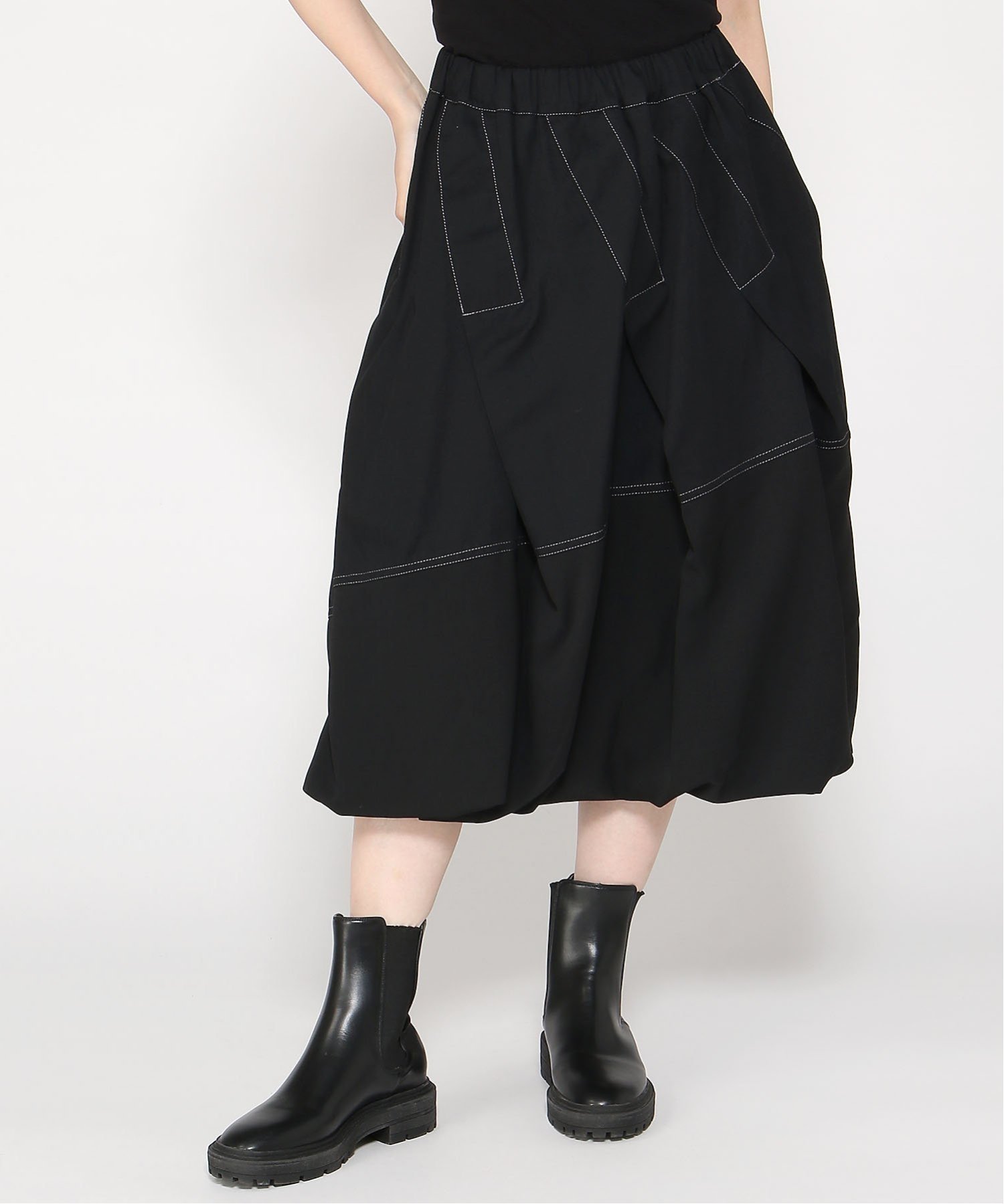 【ゴム/gomme】のタックツイストスカート インテリア・キッズ・メンズ・レディースファッション・服の通販 founy(ファニー) 　ファッション　Fashion　レディースファッション　Fashion for Women　スカート　Skirts　インディゴ　Indigo Denim　ツイスト　Tweed, Tweed Fabric　フォルム　Silhouette, Form　黒|ID: prp329100004602416 ipo3291000000032726310