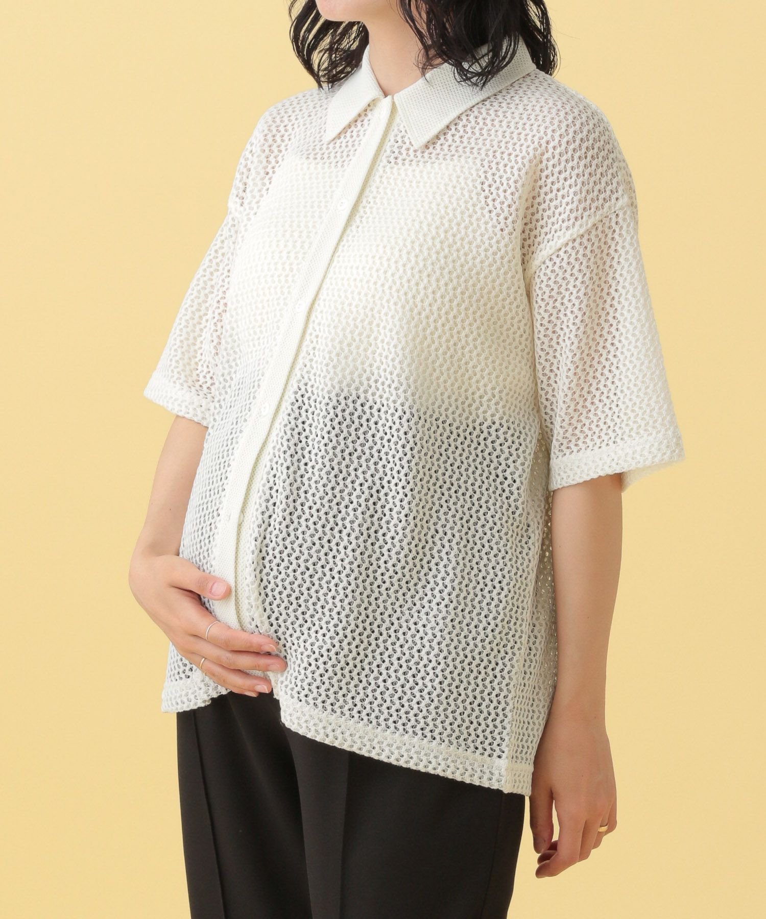 【その他のブランド/Other】の【産前・産後対応】マタニティ/襟付きメッシュカーディガン インテリア・キッズ・メンズ・レディースファッション・服の通販 founy(ファニー) 　ファッション　Fashion　キッズファッション　Fashion for Kids　おすすめ　Recommended / Our Picks　カーディガン　Cardigan, Knitwear　メッシュ　Mesh, Net Fabric　夏　Summer　無地　Plain, Solid Color　ナチュラル08|ID: prp329100004602424 ipo3291000000032726394