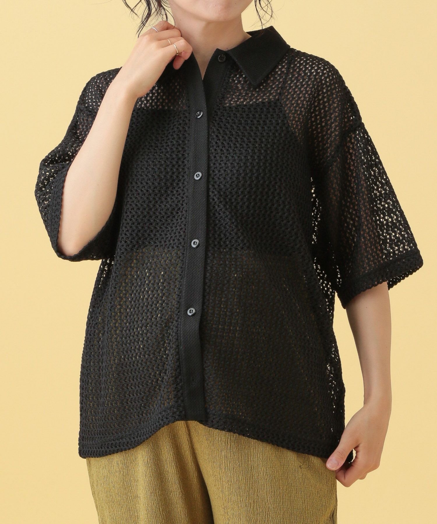 【その他のブランド/Other】の【産前・産後対応】マタニティ/襟付きメッシュカーディガン インテリア・キッズ・メンズ・レディースファッション・服の通販 founy(ファニー) 　ファッション　Fashion　キッズファッション　Fashion for Kids　おすすめ　Recommended / Our Picks　カーディガン　Cardigan, Knitwear　メッシュ　Mesh, Net Fabric　夏　Summer　無地　Plain, Solid Color　ブラック09|ID: prp329100004602424 ipo3291000000032726395