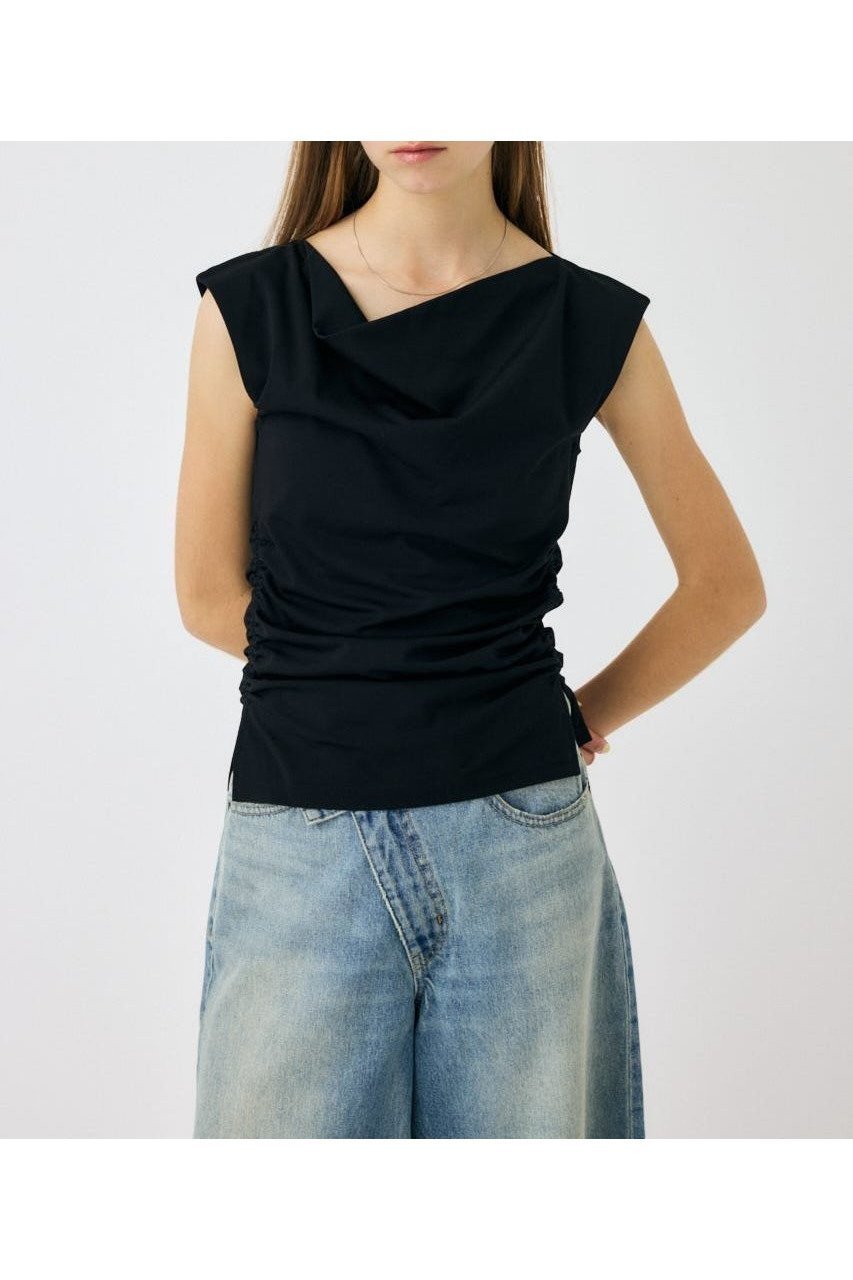 【マウジー/moussy】のCOWL NECK N/S トップス インテリア・キッズ・メンズ・レディースファッション・服の通販 founy(ファニー) 　ファッション　Fashion　レディースファッション　Fashion for Women　トップス・カットソー　Cut & Sew Tops　おすすめ　Recommended / Our Picks　ギャザー　Gathered, Ruffled　ドレープ　Drape, Draping Fabric　ボトム　Bottoms, Lower Wear　人気　Popular, Best Seller　再入荷　Restock / Back in Stock　BLK|ID: prp329100004602428 ipo3291000000032726421