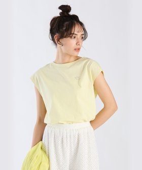 【アニエスベー ファム/agnes b. FEMME】のグリッターロゴフレンチスリーブTシャツ 人気、トレンドファッション・服の通販 founy(ファニー) ファッション Fashion レディースファッション Fashion for Women トップス・カットソー Cut & Sew Tops シャツ・ブラウス・オフィスカジュアル Elegant Blouses & Button-Ups ロングTシャツ・Tシャツ Longline T-Shirts & Tees シンプル Simple, Minimal リラックス Relax, Relaxed Fit |ID:prp329100004602444