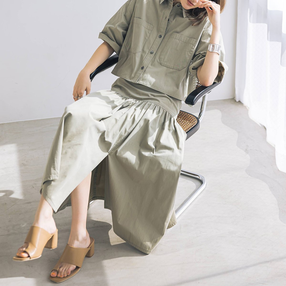 【エウクレイド/EUCLAID】の切替ギャザースカート 人気、トレンドファッション・服の通販 founy(ファニー) 　ファッション　Fashion　レディースファッション　Fashion for Women　スカート　Skirts　おすすめ　Recommended / Our Picks　ギャザー　Gathered, Ruffled　コンパクト　Compact, Small Size　ショート　Short, Short Length　スリット　Slit, Slit Detail　セットアップ　Set-Up, Coordinated Outfit　ティアード　Tiered, Tiered Style　フリル　Frill, Ruffle　フレア　Flare, Flared　プリント　Print, Printed Pattern　ロング　Long, Long-Length　ワーク　Workwear, Utility Style　切替　Switching, Contrast Panel　 other-1|ID: prp329100004602452 ipo3291000000032726731